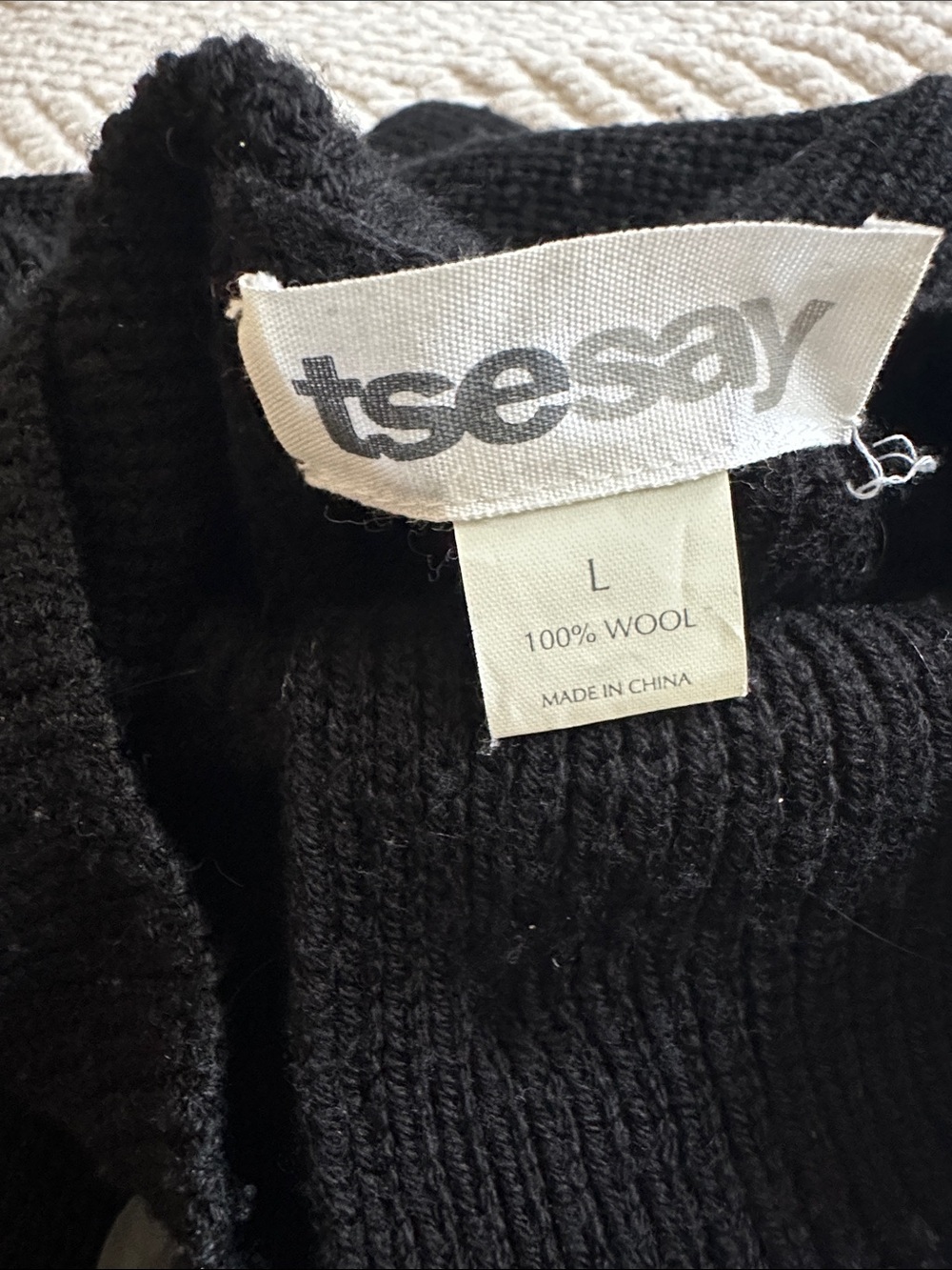 Black Double-Breasted Women's wool  sweater - Picture 4 of 4